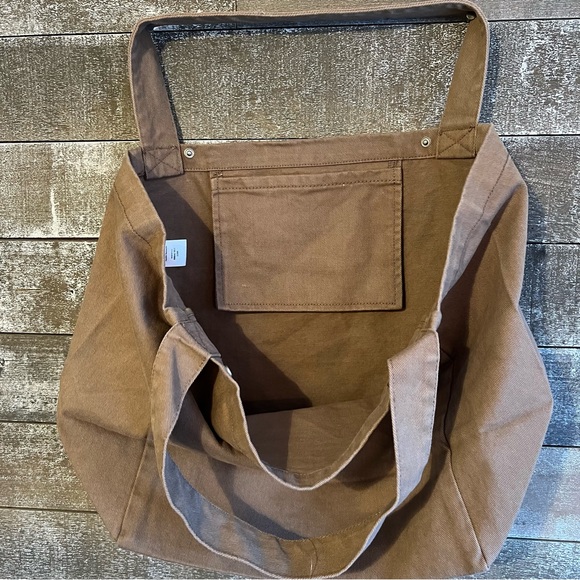 Brandy Melville light brown wide tote bag - Picture 3 of 3